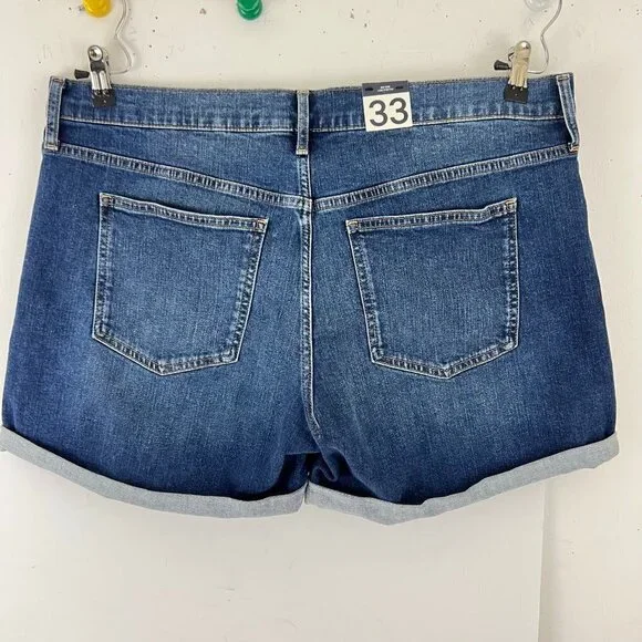 Gap Denim Jean Rolled Hem Shorts Size 16/33 Mid Rise 5inch Inseam - Picture 6 of 9